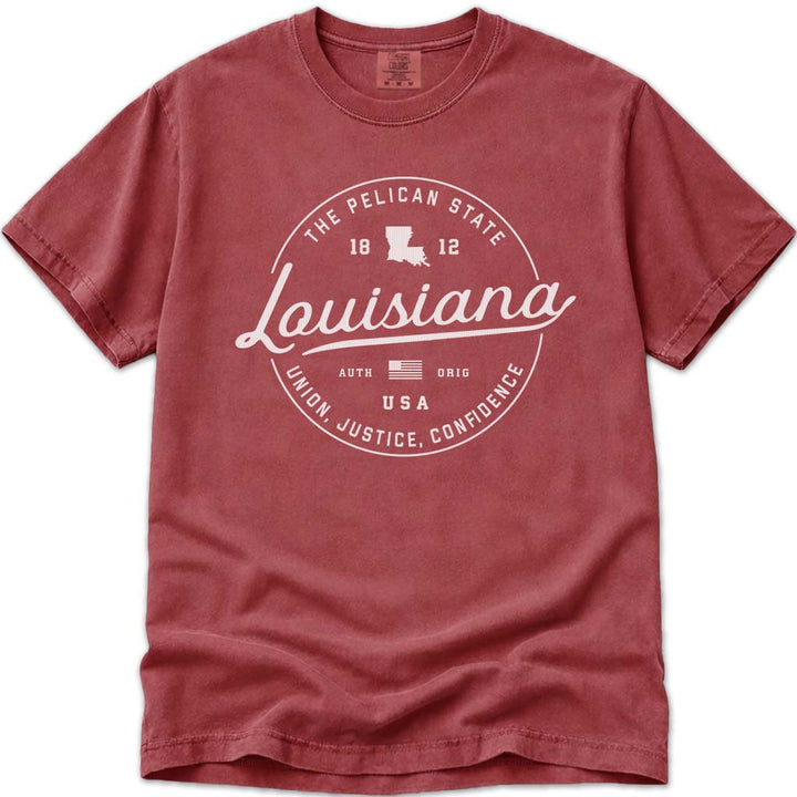 State of Louisiana T Shirt - Crimson