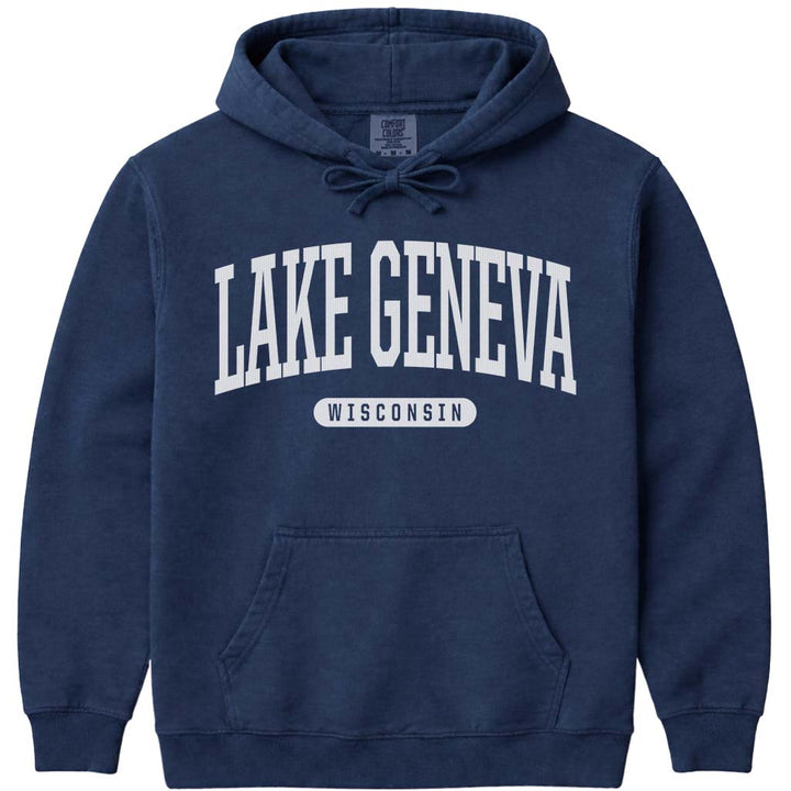 Lake Geneva Wisconsin Hoodie - Navy