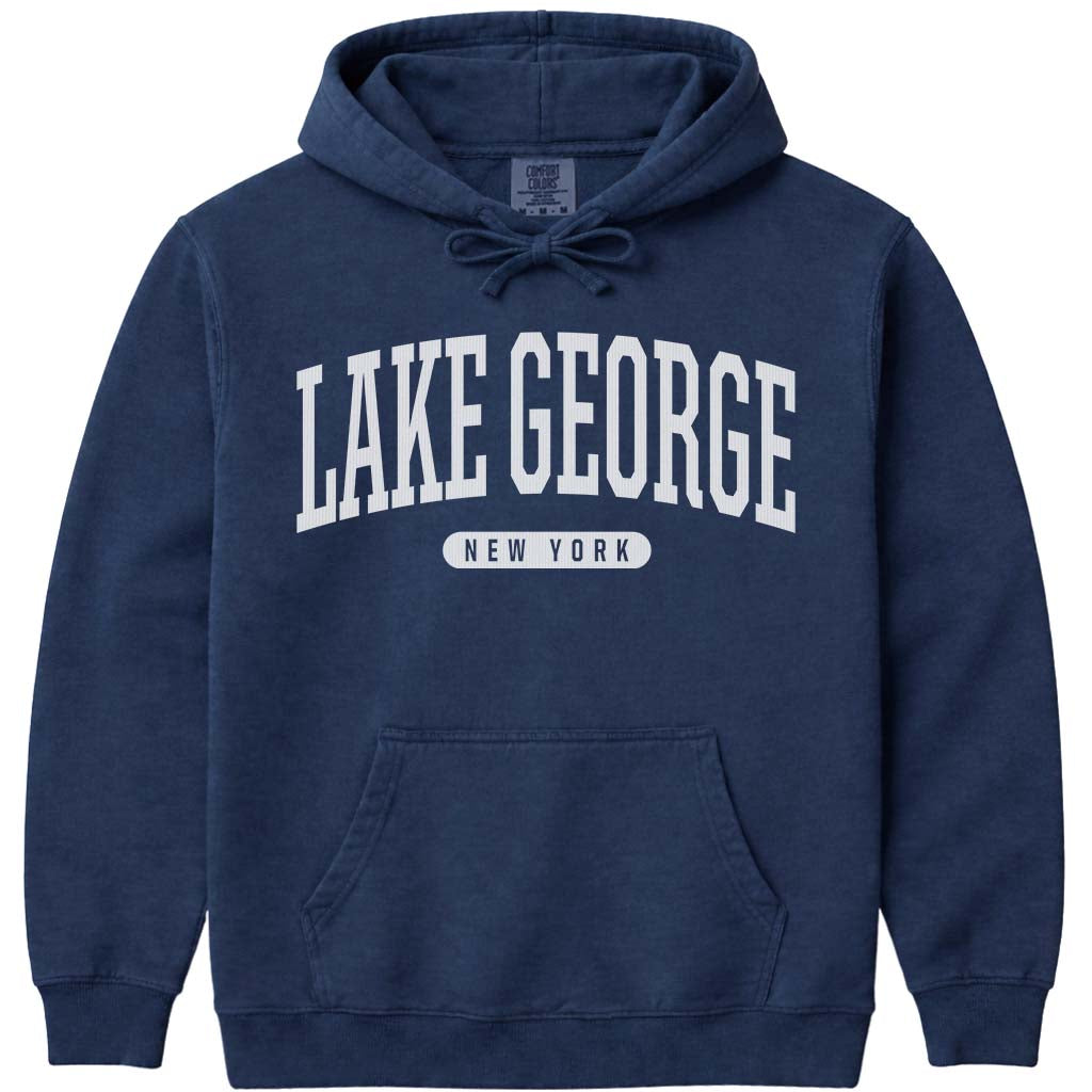 Lake George New York Hooded Sweatshirt - Navy