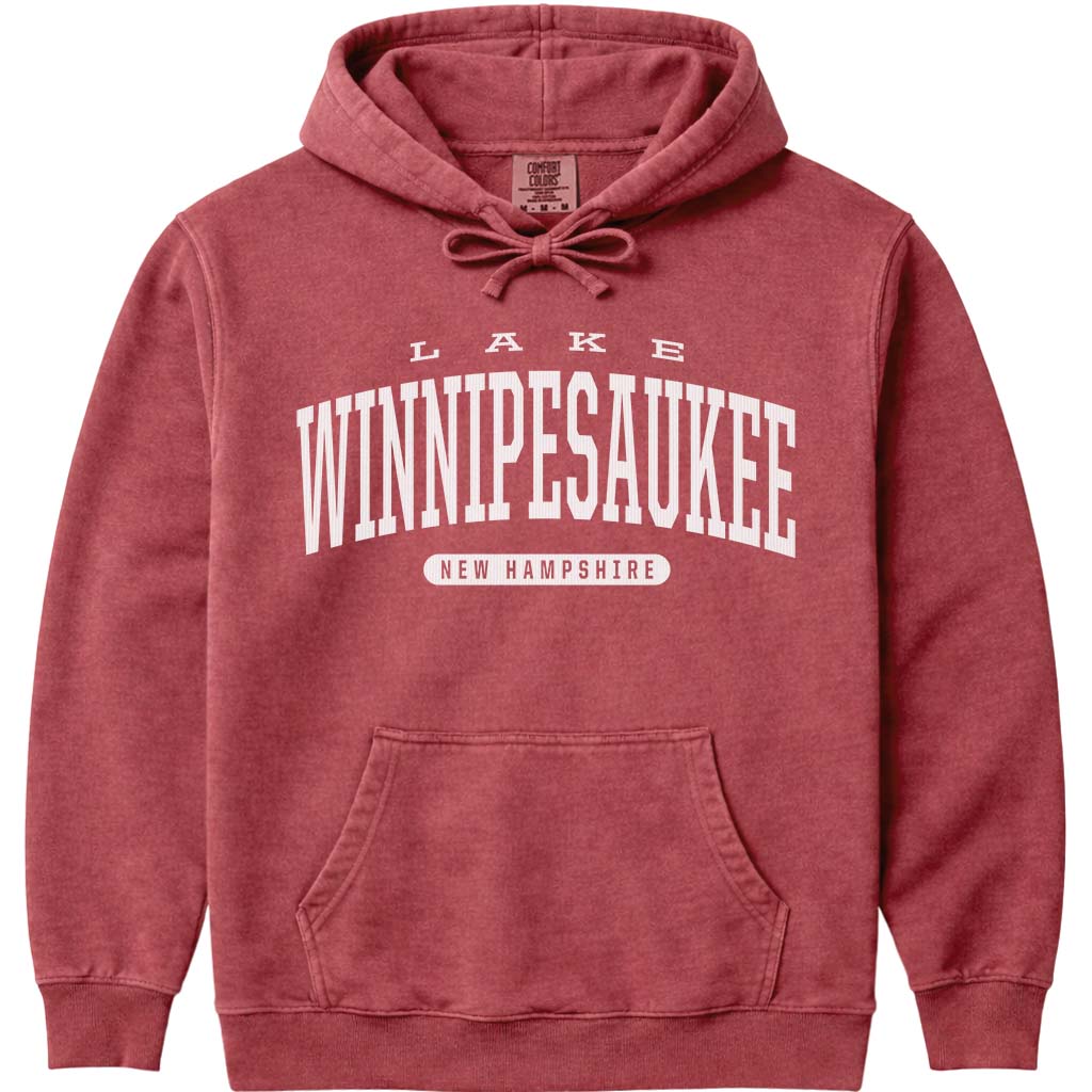 Lake Winnipesaukee Hoodie Sweatshirt - Crimson