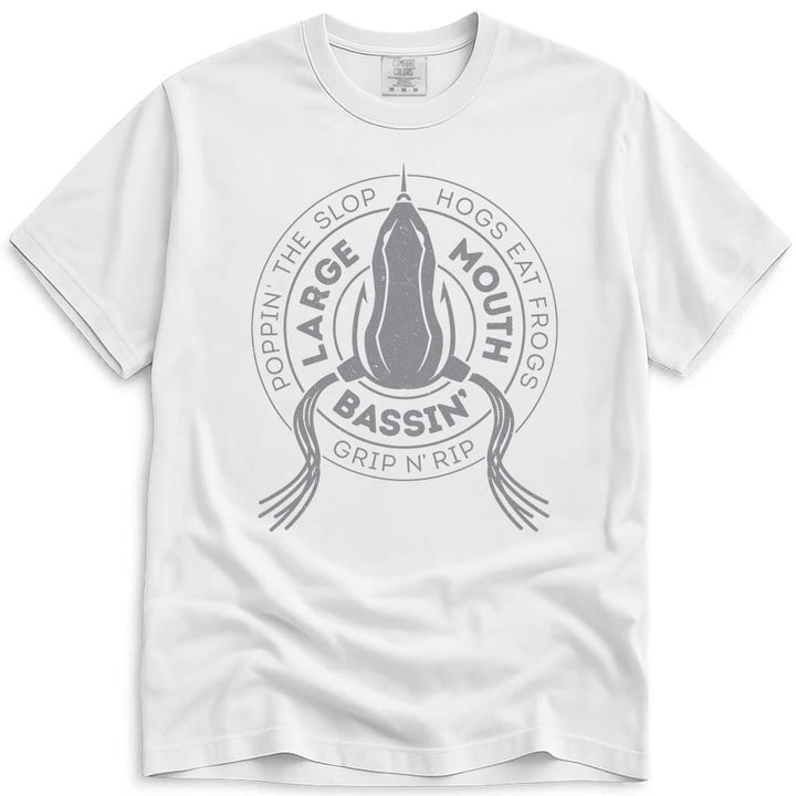 Largemouth Bass Fishing Shirt Frogs Take Hogs T Shirt - White