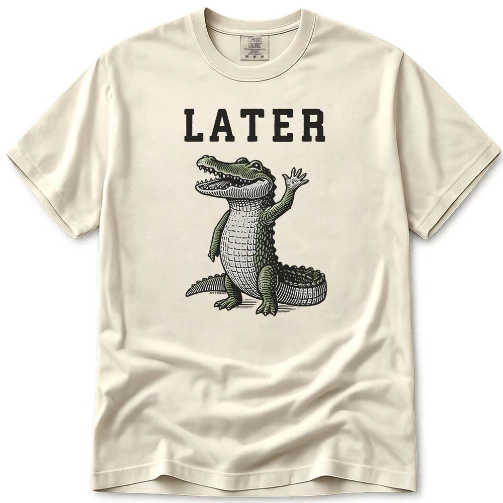 Later Alligator T Shirt - Ivory