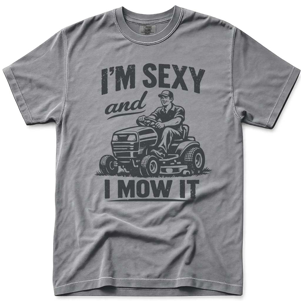 I'm Sexy and I Mow It Dad T-Shirt - Grey