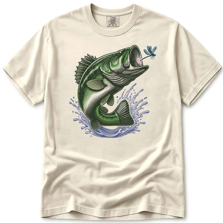 Leaping Largemouth Bass T-Shirt - Ivory