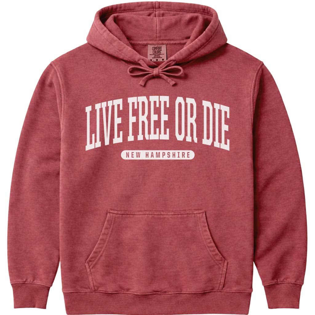 Live Free or Die New Hampshire Sweatshirt - Crimson