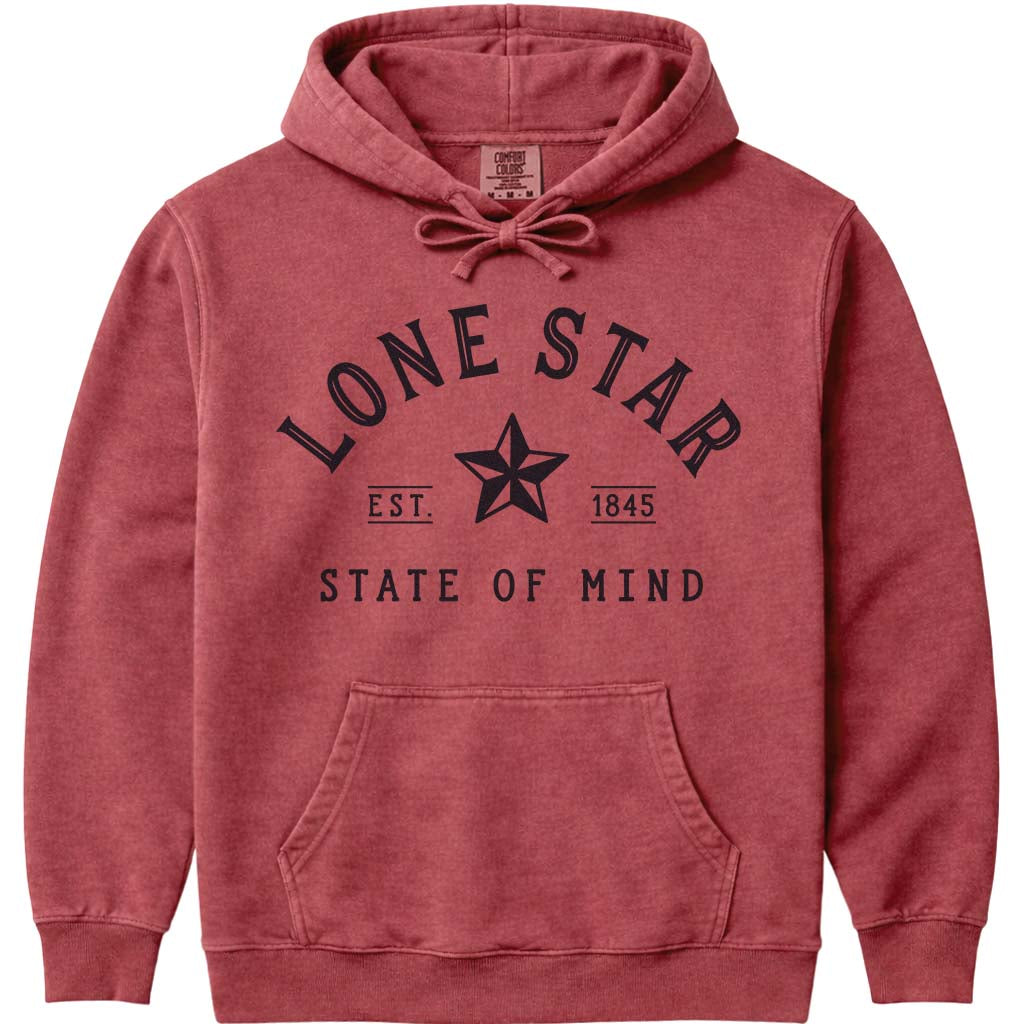 Lone Star State of Mind Hoodie Sweatshirt - Crimson