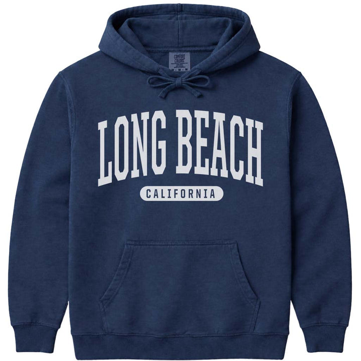 Long Beach California Hooded Sweatshirt - Navy
