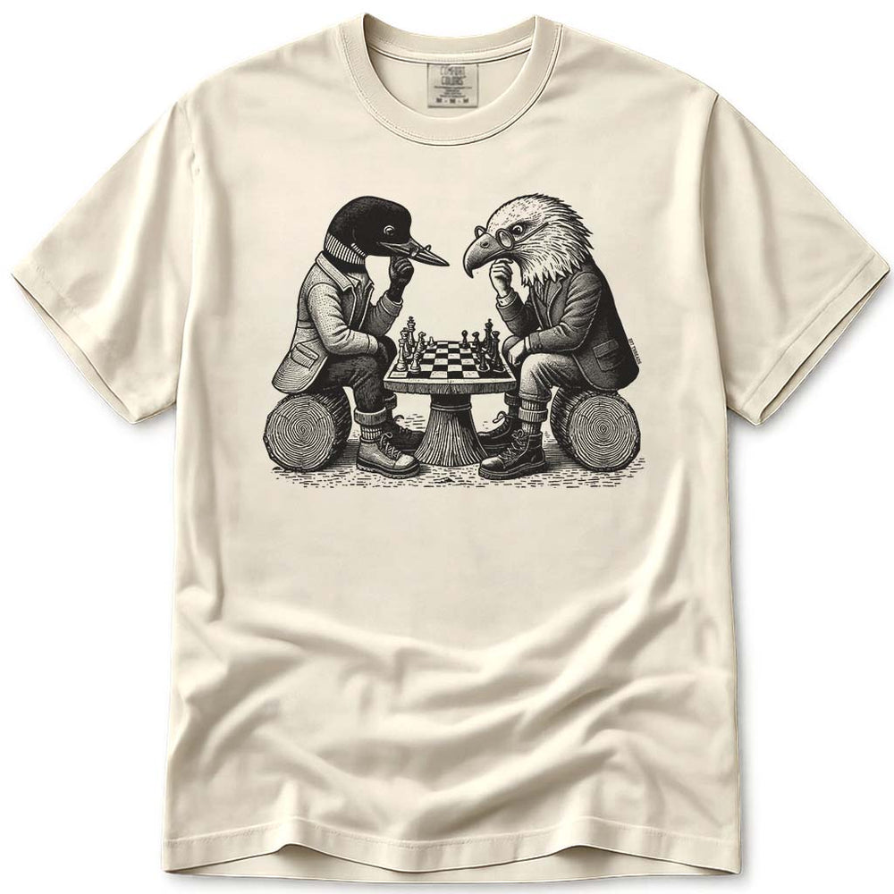 Loon and Eagle Chess T Shirt - Ivory