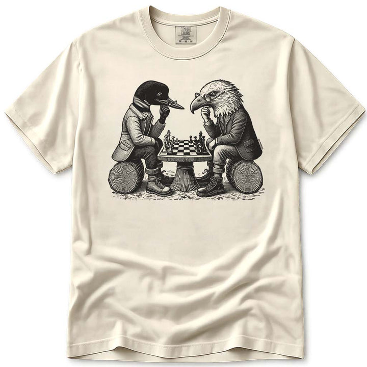 Loon and Eagle Chess T Shirt - Ivory