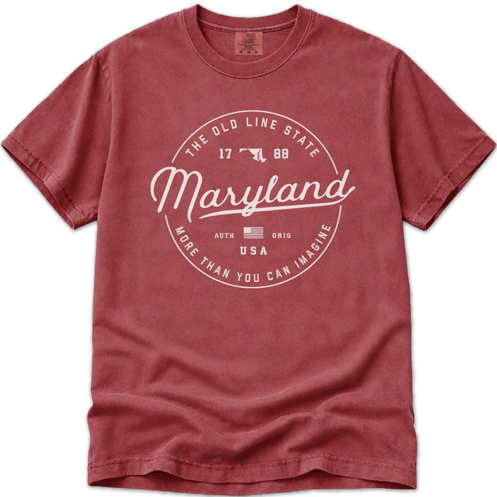 State of Maryland T Shirt - Crimson