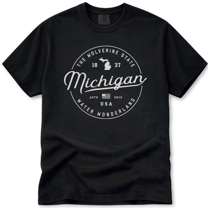 State of Michigan T Shirt - Black