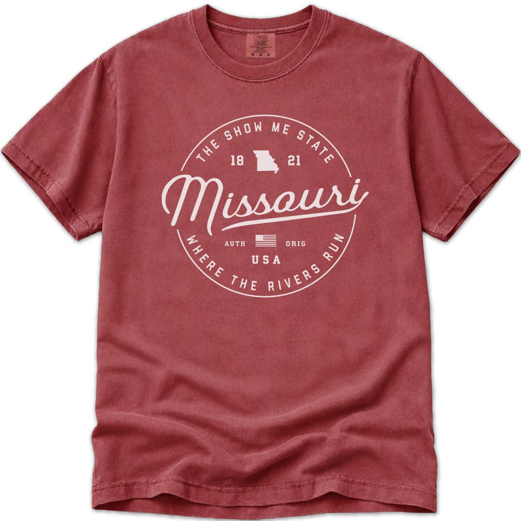State of Missouri T Shirt - Crimson