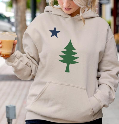 Maine 1901 Flag Tree & Star Hoodie