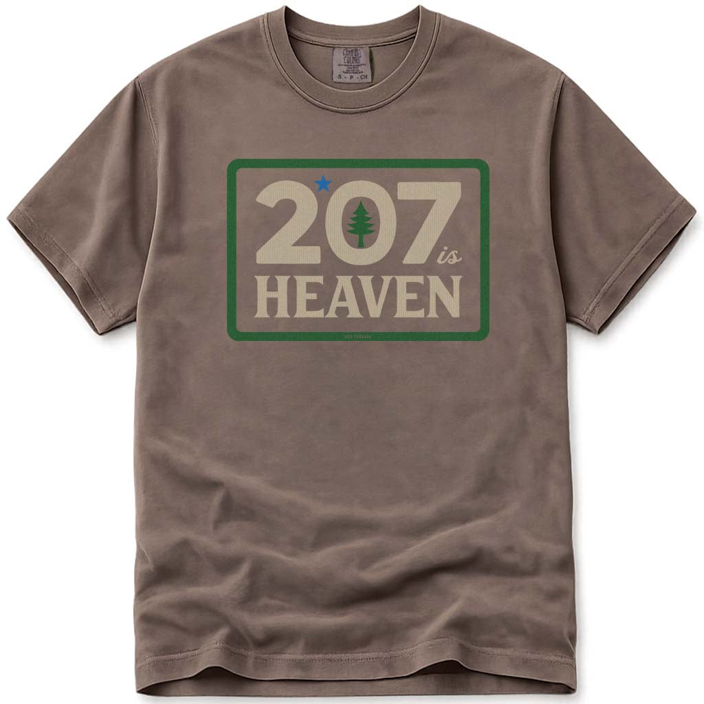 Maine 207 Is Heaven T Shirt - Espresso