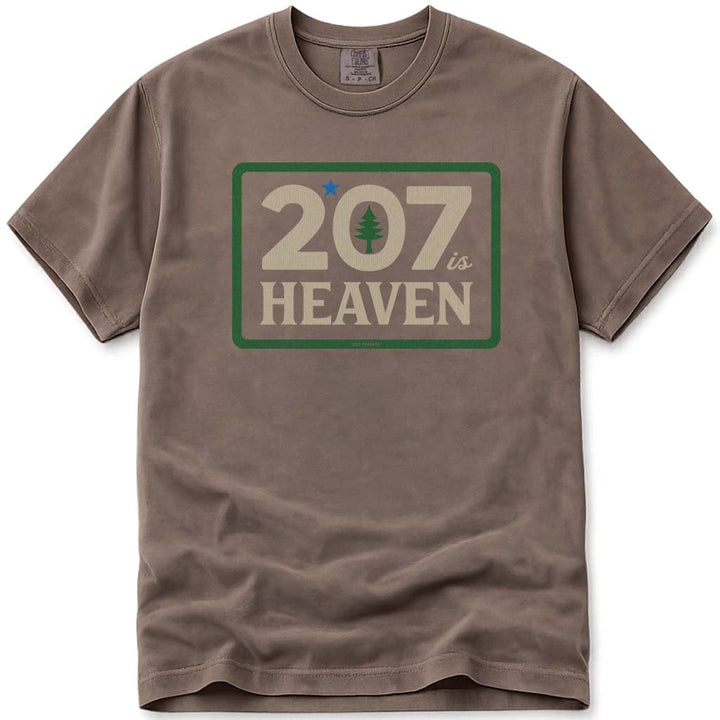 Maine 207 Is Heaven T Shirt - Espresso