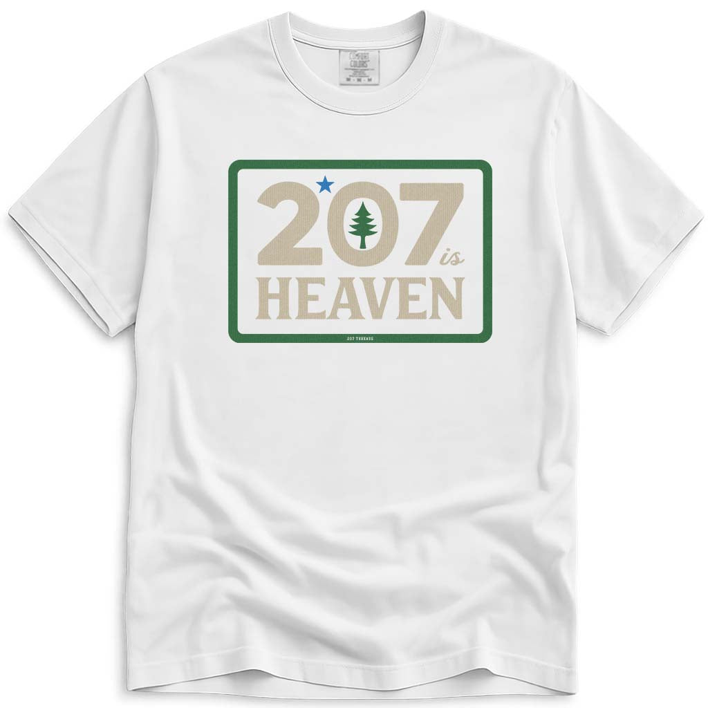 Maine 207 Is Heaven T Shirt - White