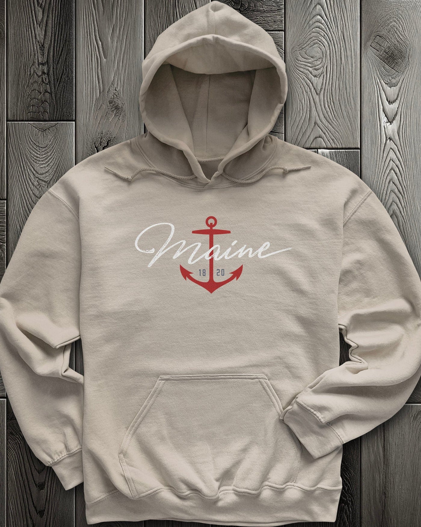 Maine Nautical Anchor Hoodie