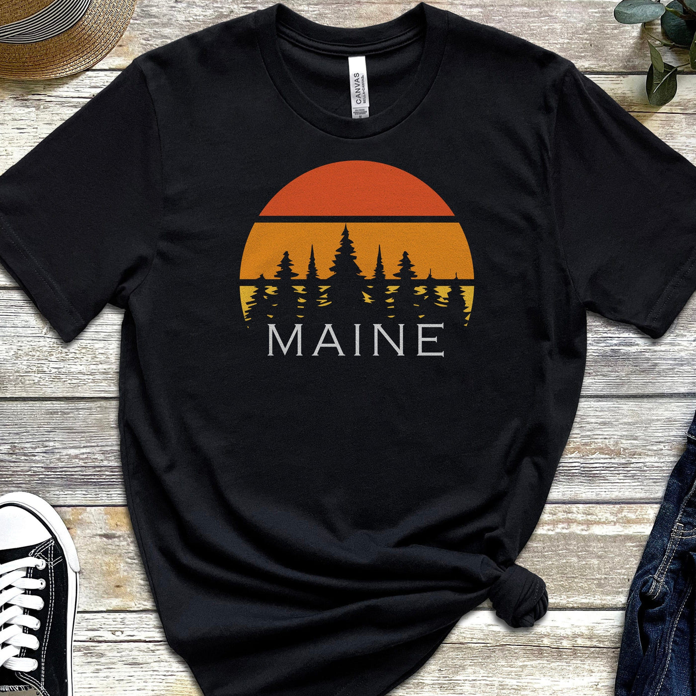 Maine Retro Sunset T-Shirt