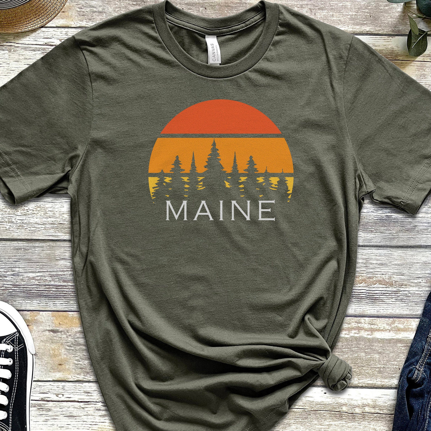 Maine Retro Sunset T-Shirt