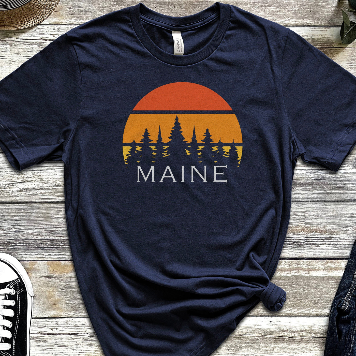 Maine Retro Sunset T-Shirt