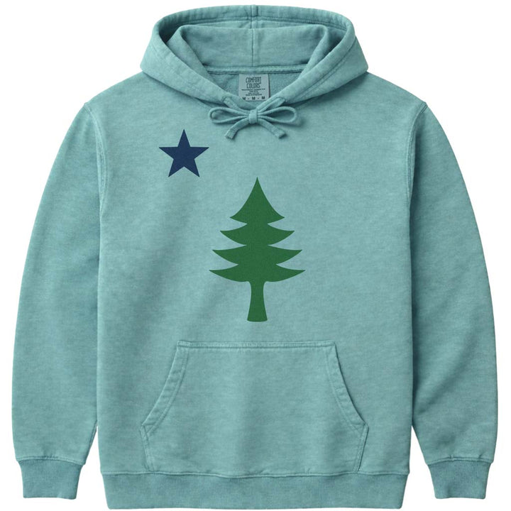 Maine 1901 Flag Hoodie Sweatshirt - Seafoam