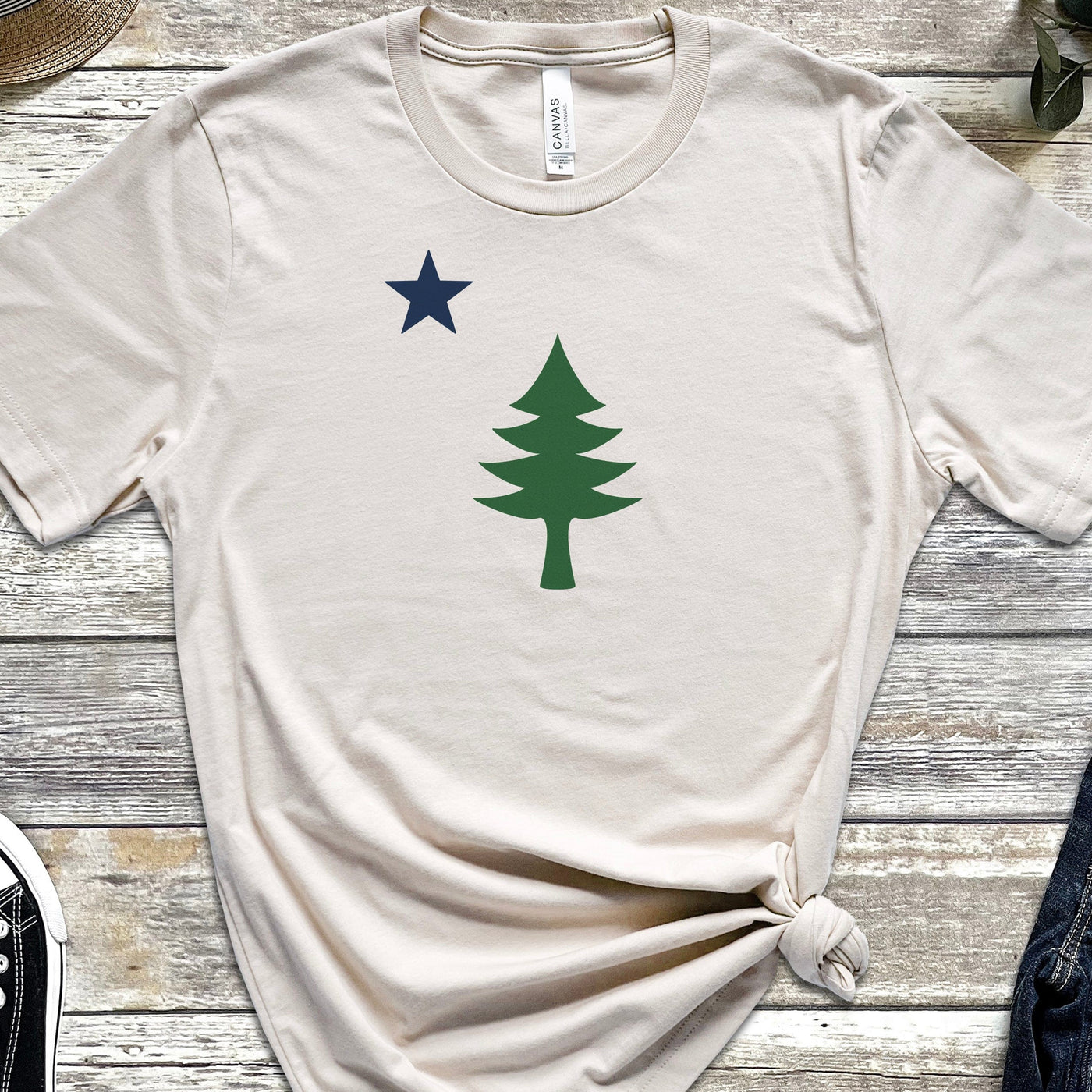 Maine 1901 Flag Tree & Star T-Shirt