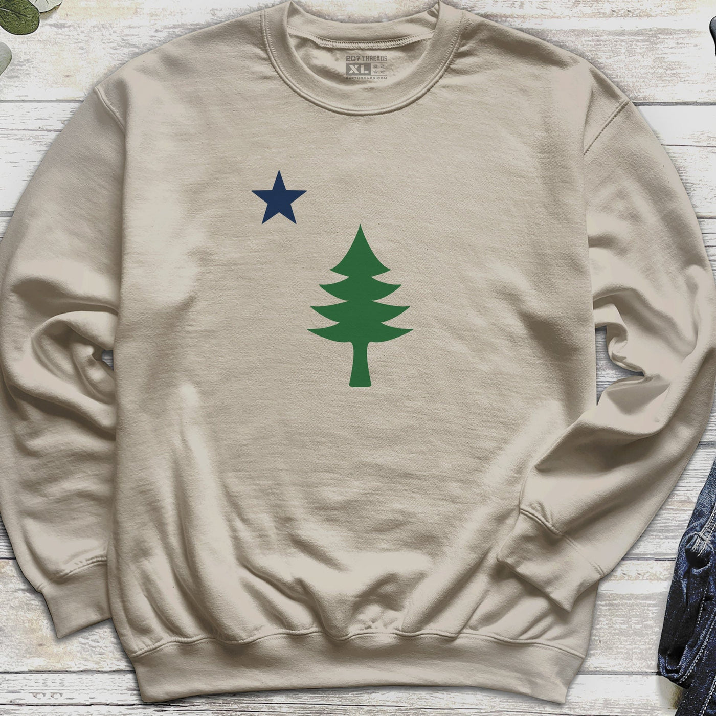 Maine 1901 Flag Tree & Star Sweatshirt