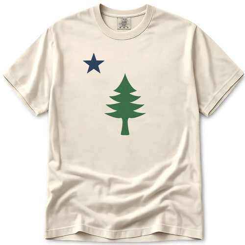 Maine 1901 Flag Tree and Star T Shirt
