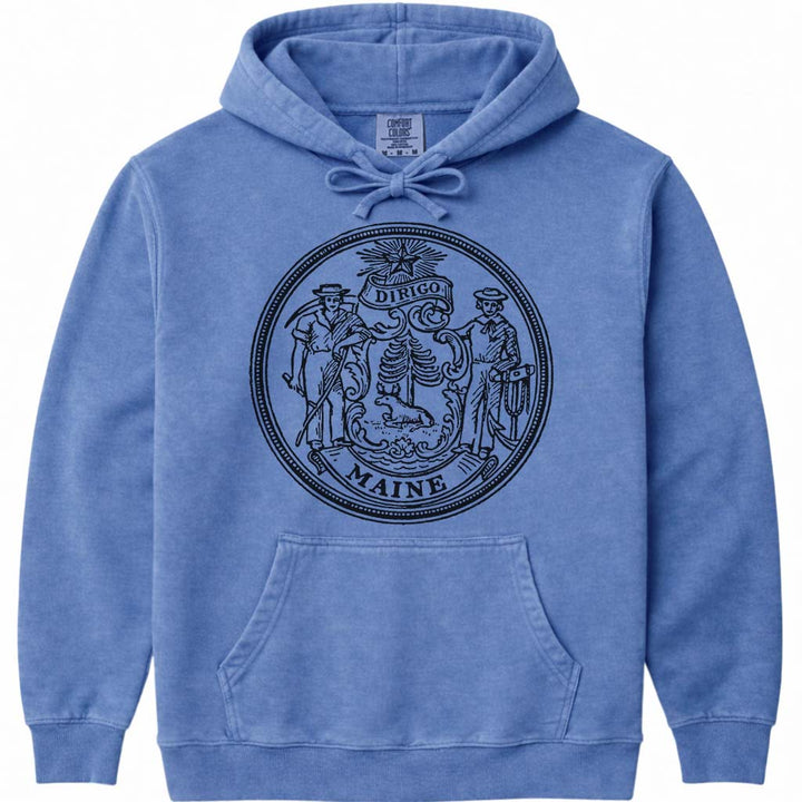 Maine Dirigo Seal Logo Hoodie Sweatshirt - Flo Blue