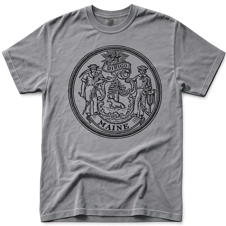 Maine Dirigo Seal Logo T Shirt - Grey