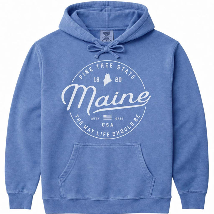Maine Hoodie Vacationland - Flo Blue