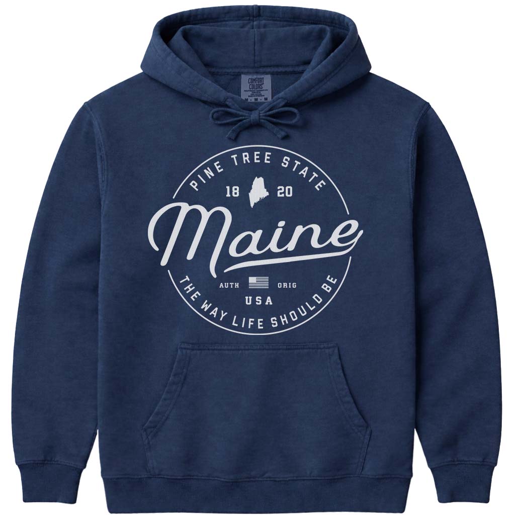 Maine Hoodie Vacationland - Navy