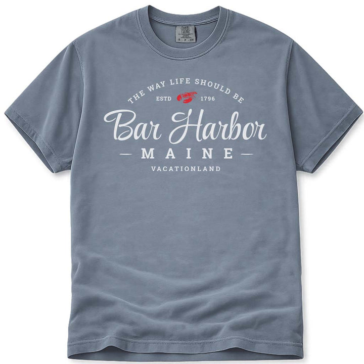 Maine Lobster Bar Harbor T Shirt - Blue Jean