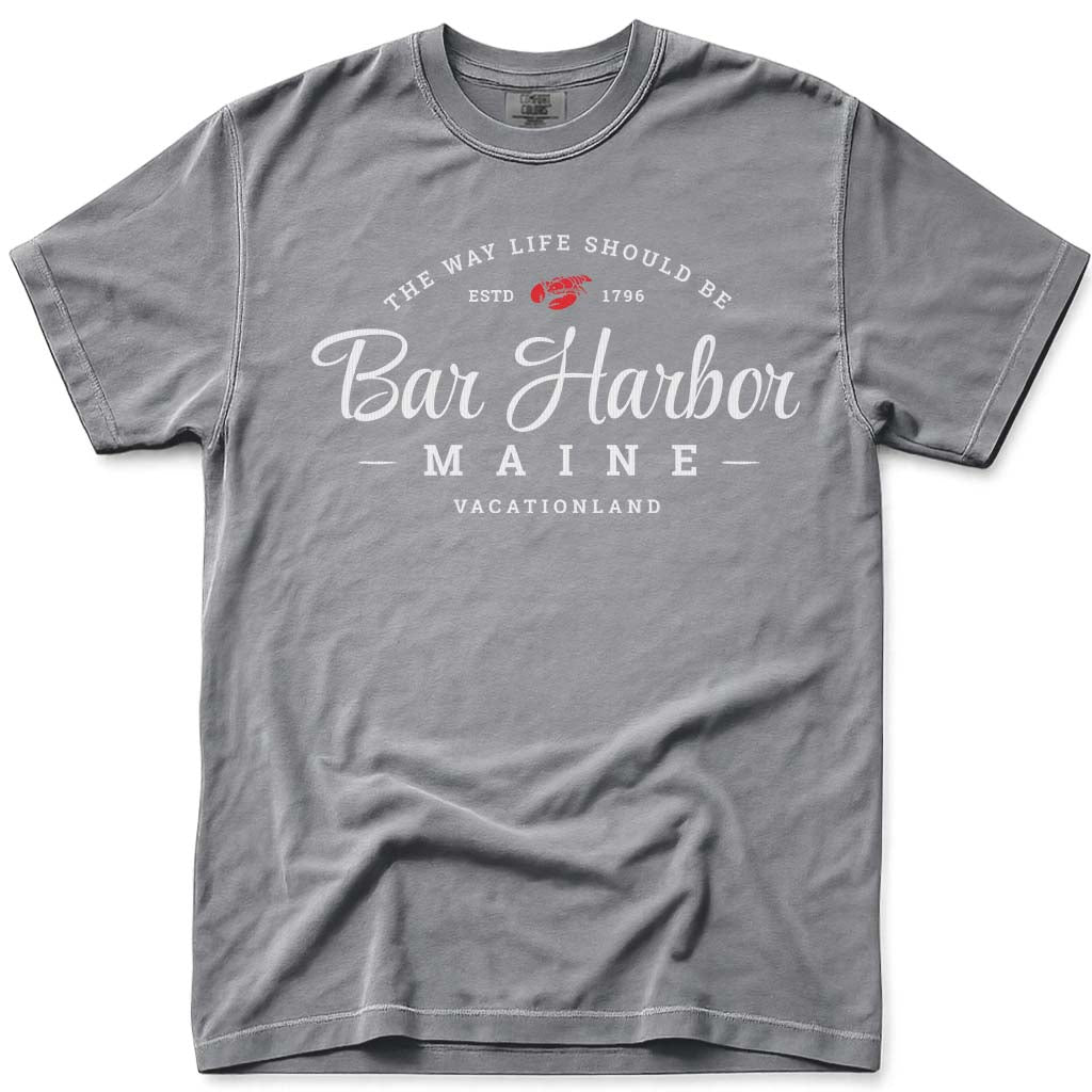 Maine Lobster Bar Harbor T Shirt - Grey