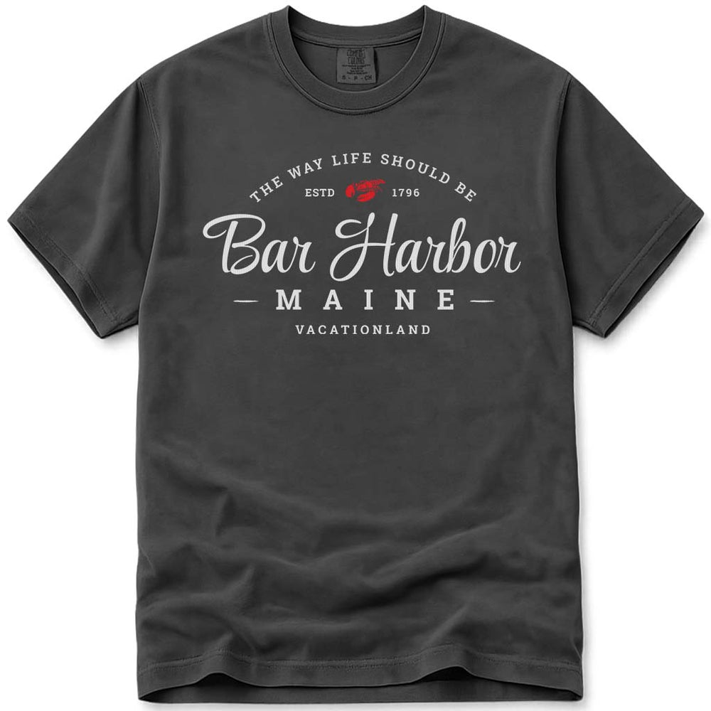 Maine Lobster Bar Harbor T Shirt - Pepper
