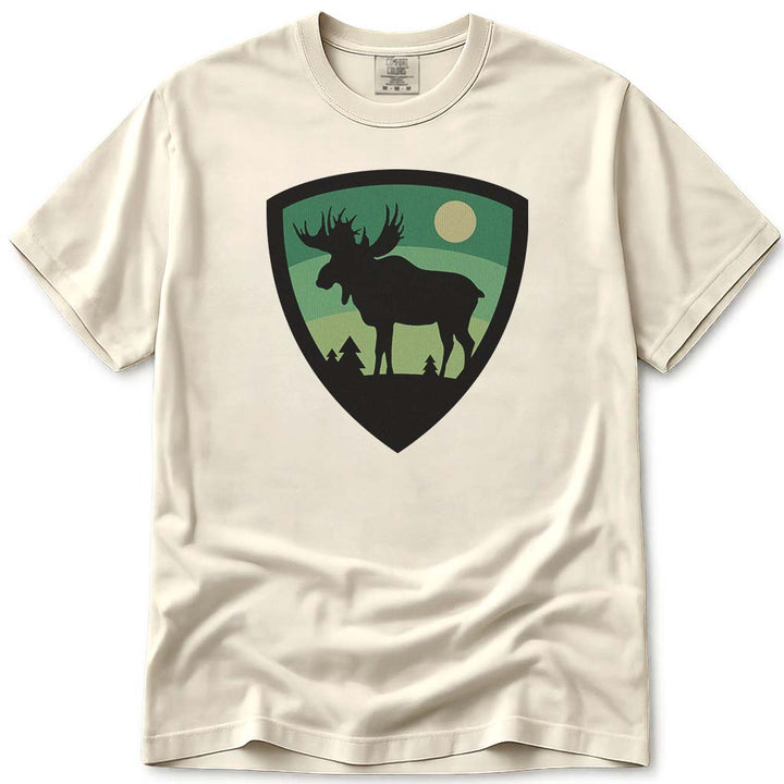Maine Moose Badge T Shirt - Ivory