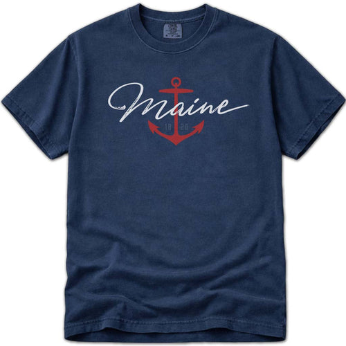 Maine Nautical Anchor T Shirt