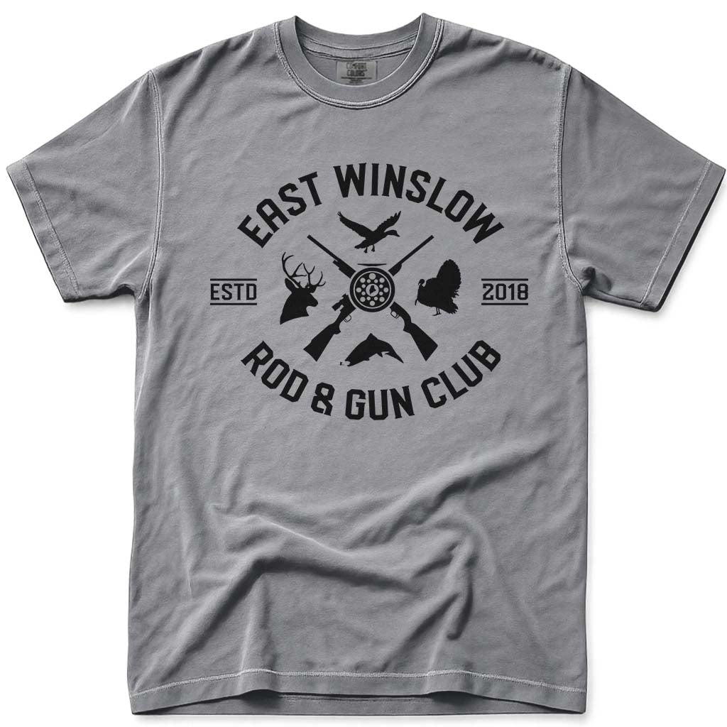Maine Rod and Gun Club Hunting and Fishing T Shirt - Grey