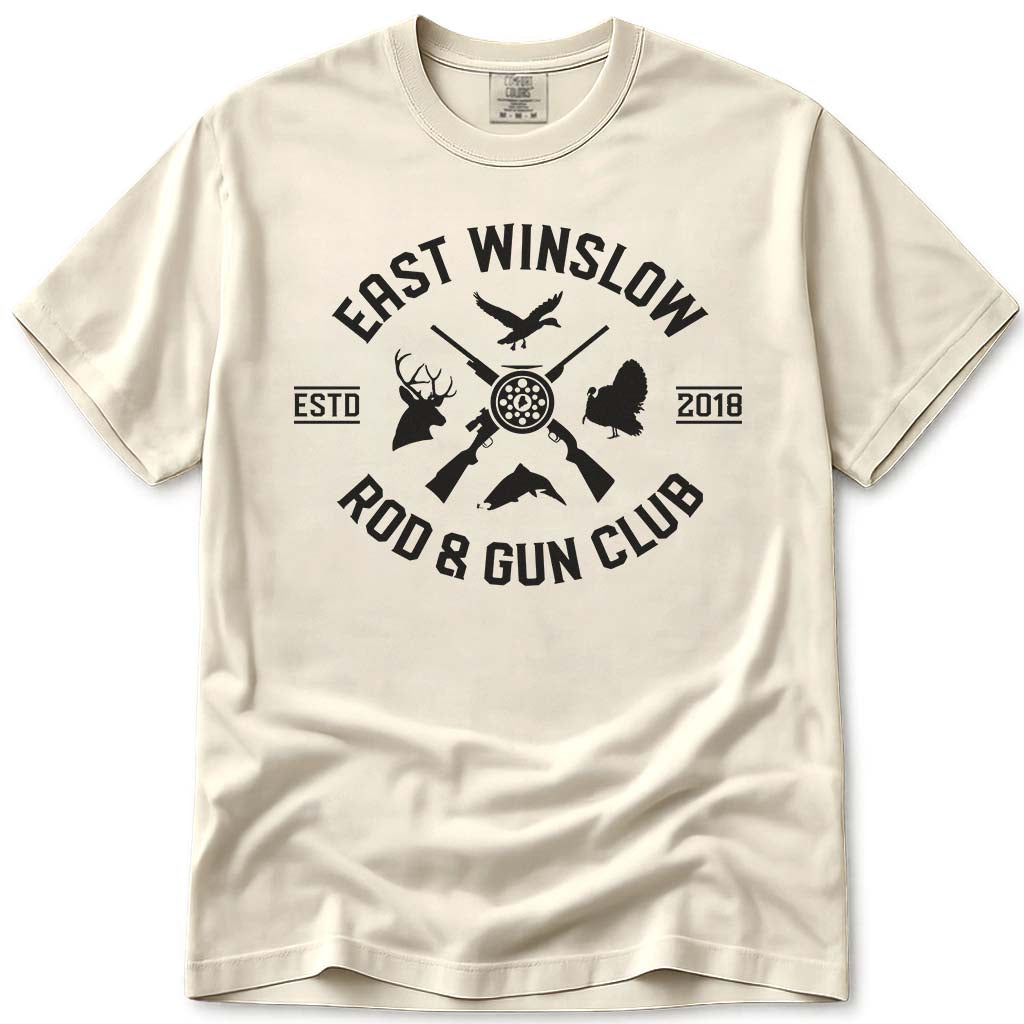Maine Rod and Gun Club Hunting and Fishing T Shirt - Ivory