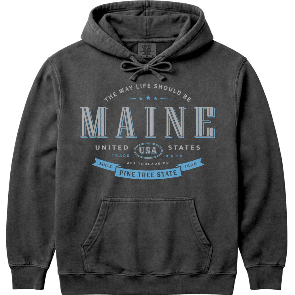 Maine Souvenir Hoodie Sweatshirt - Pepper