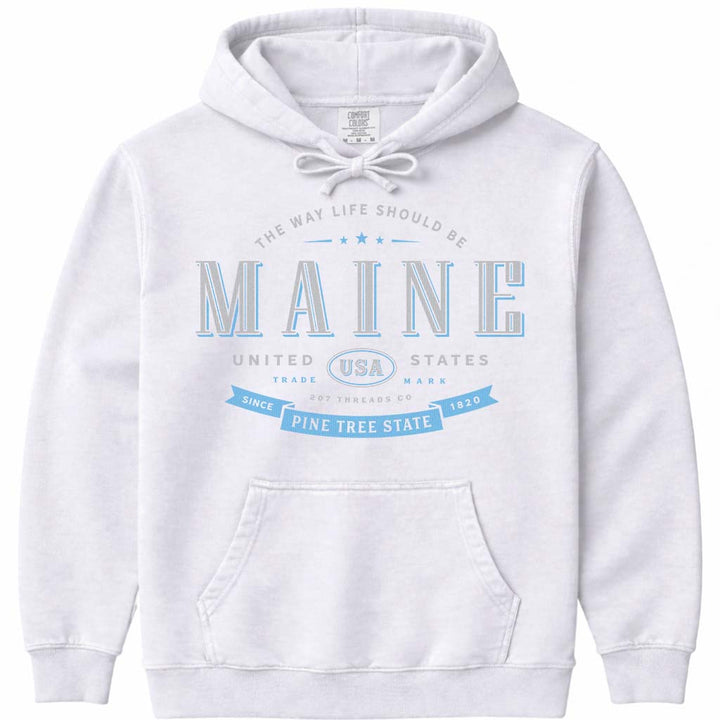Maine Souvenir Hoodie Sweatshirt - White