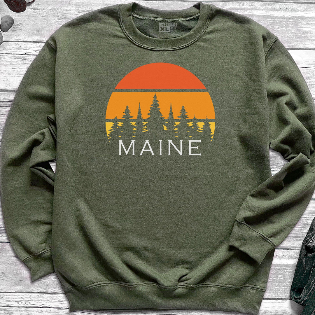 Maine Retro Sunset Sweatshirt