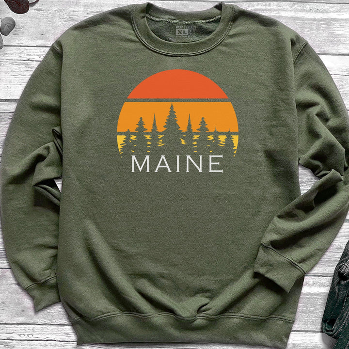 Maine Retro Sunset Sweatshirt