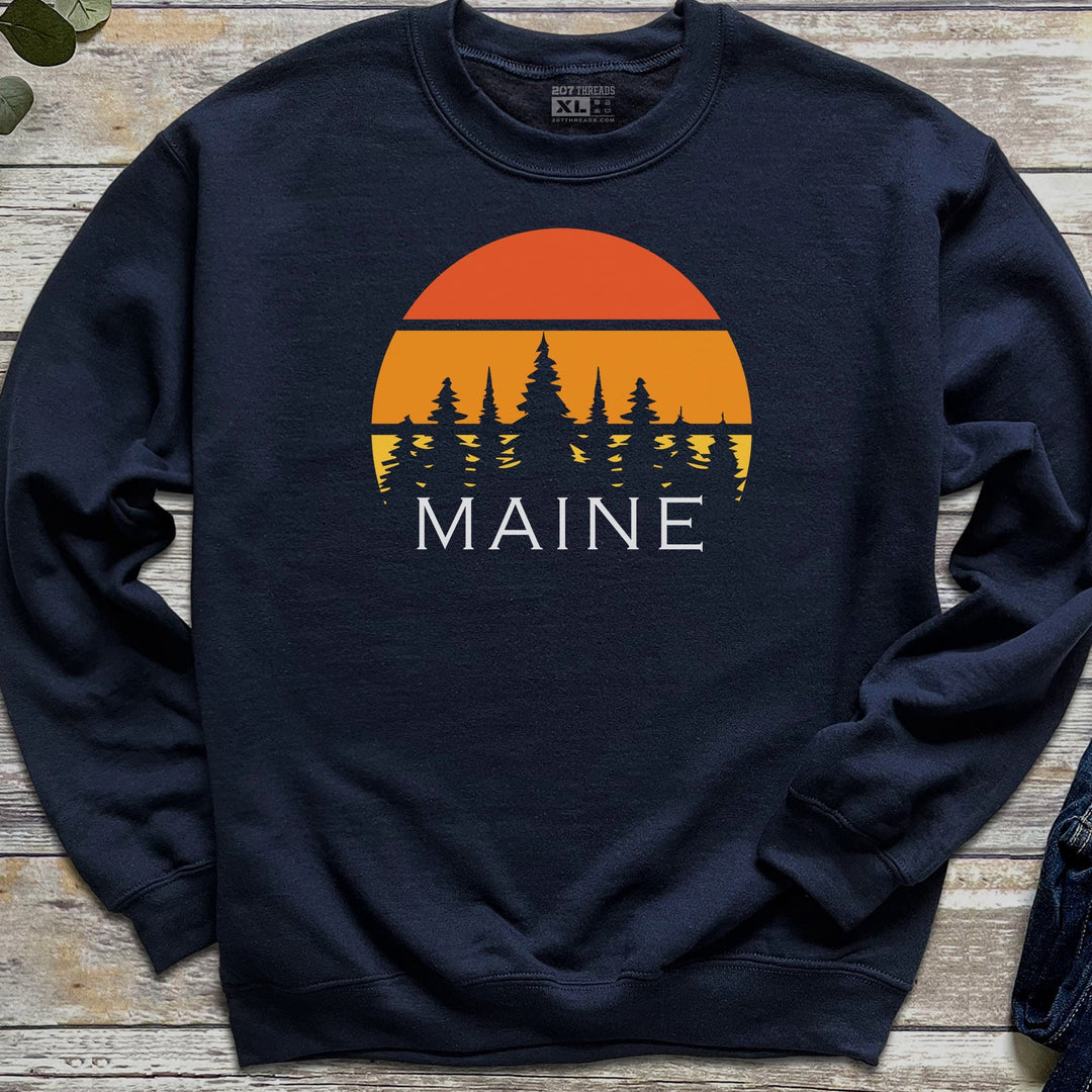Maine Retro Sunset Sweatshirt