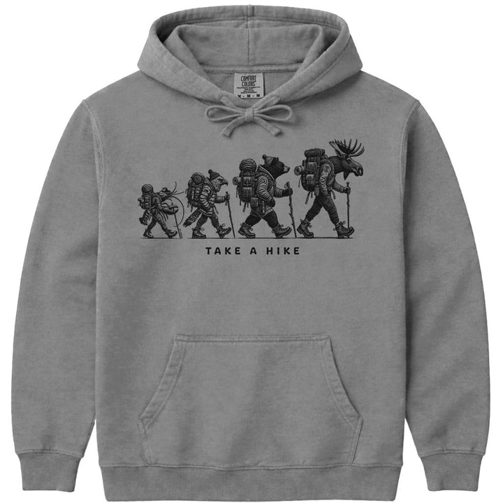 Maine Wildlife Nature Hike Hoodie Sweatshirt - Grey
