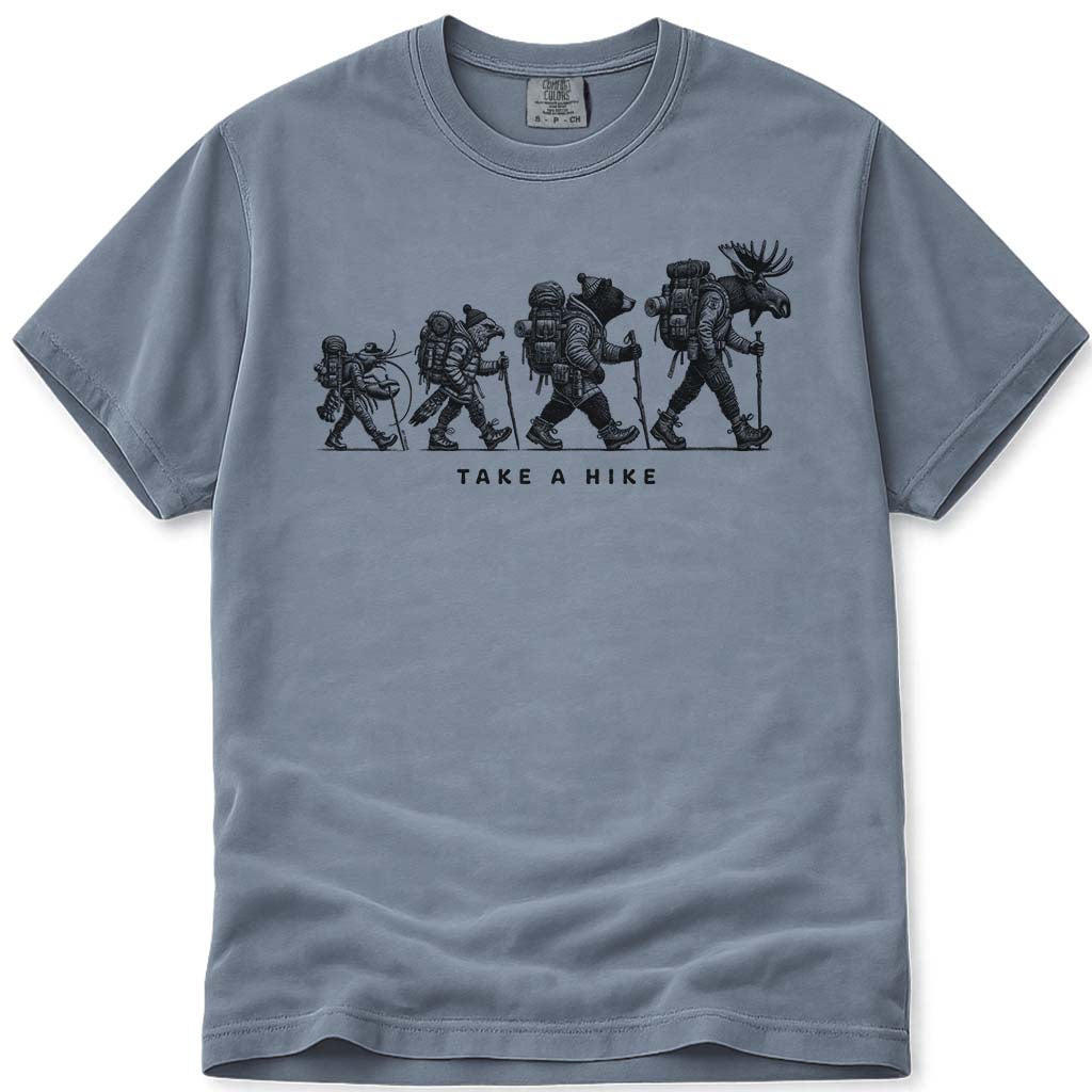 Maine Wildlife Nature Hike T Shirt - Blue Jean