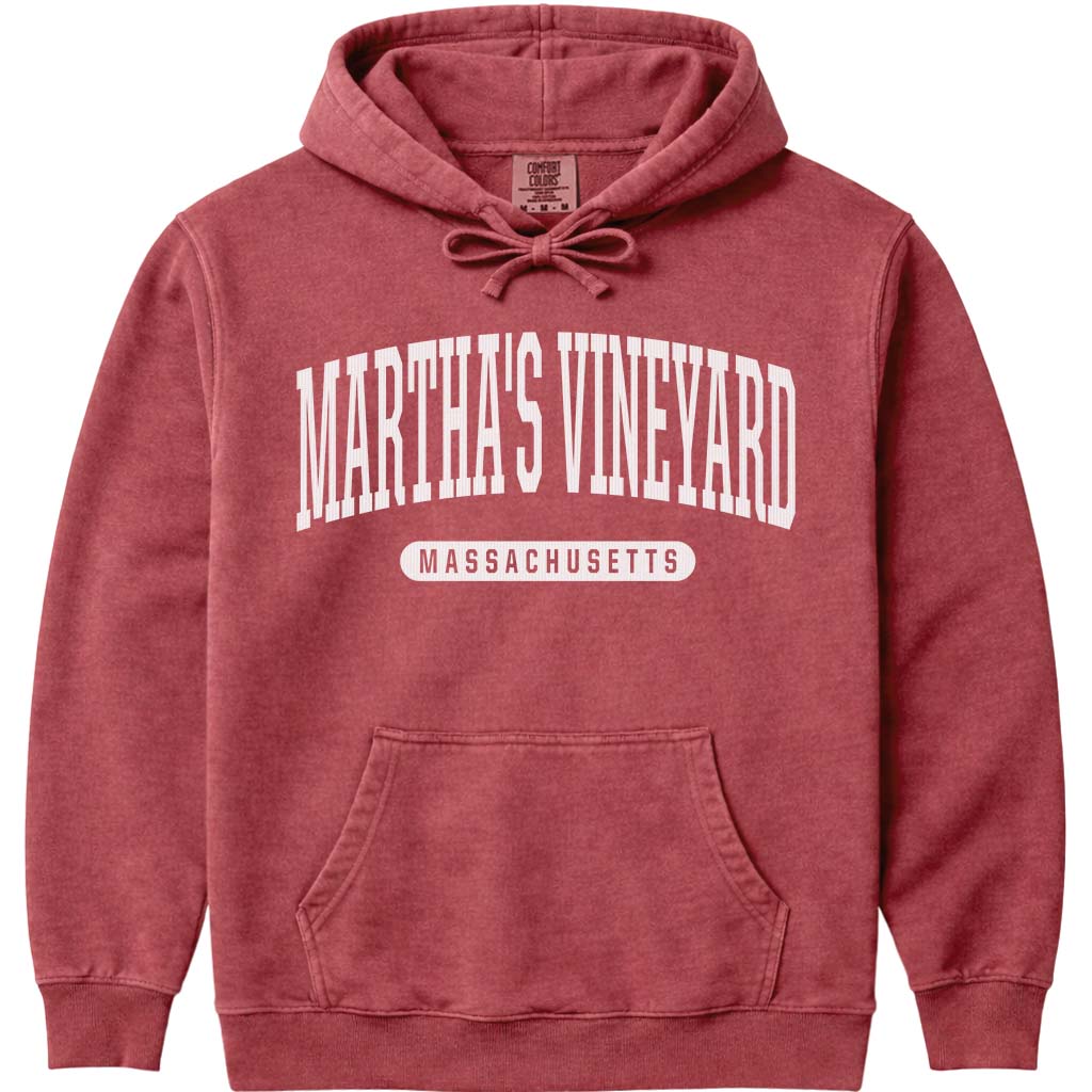 Martha's Vineyard Massachusetts Hoodie - Crimson