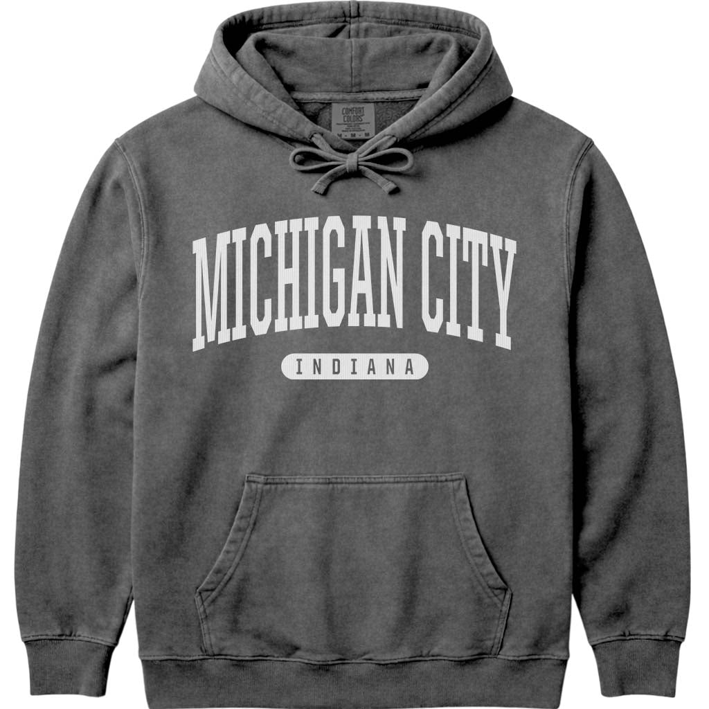 Michigan City Indiana Hooded Sweatshirt - Pepper