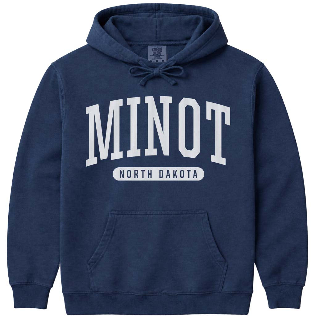 Minot North Dakota Hooded Sweatshirt - Navy