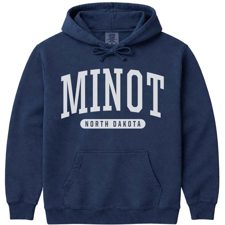 Minot North Dakota Hooded Sweatshirt - Navy
